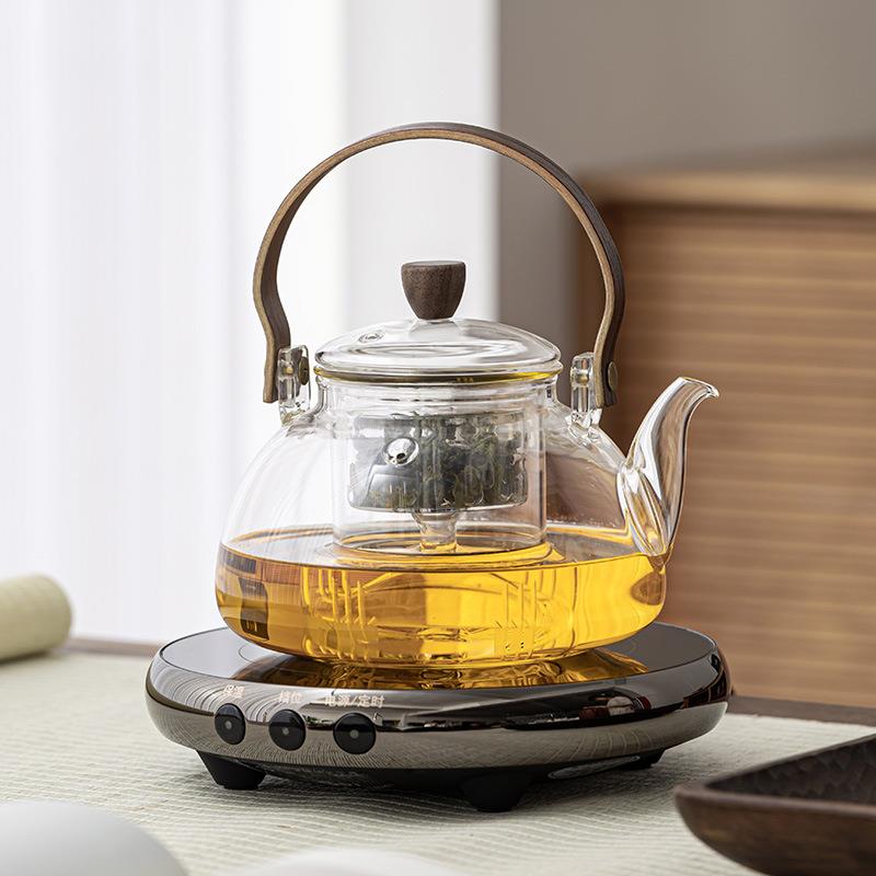 电陶炉嵌入式一体煮茶器两用蒸茶玻璃泡茶壶普洱茶红茶专用煮茶器