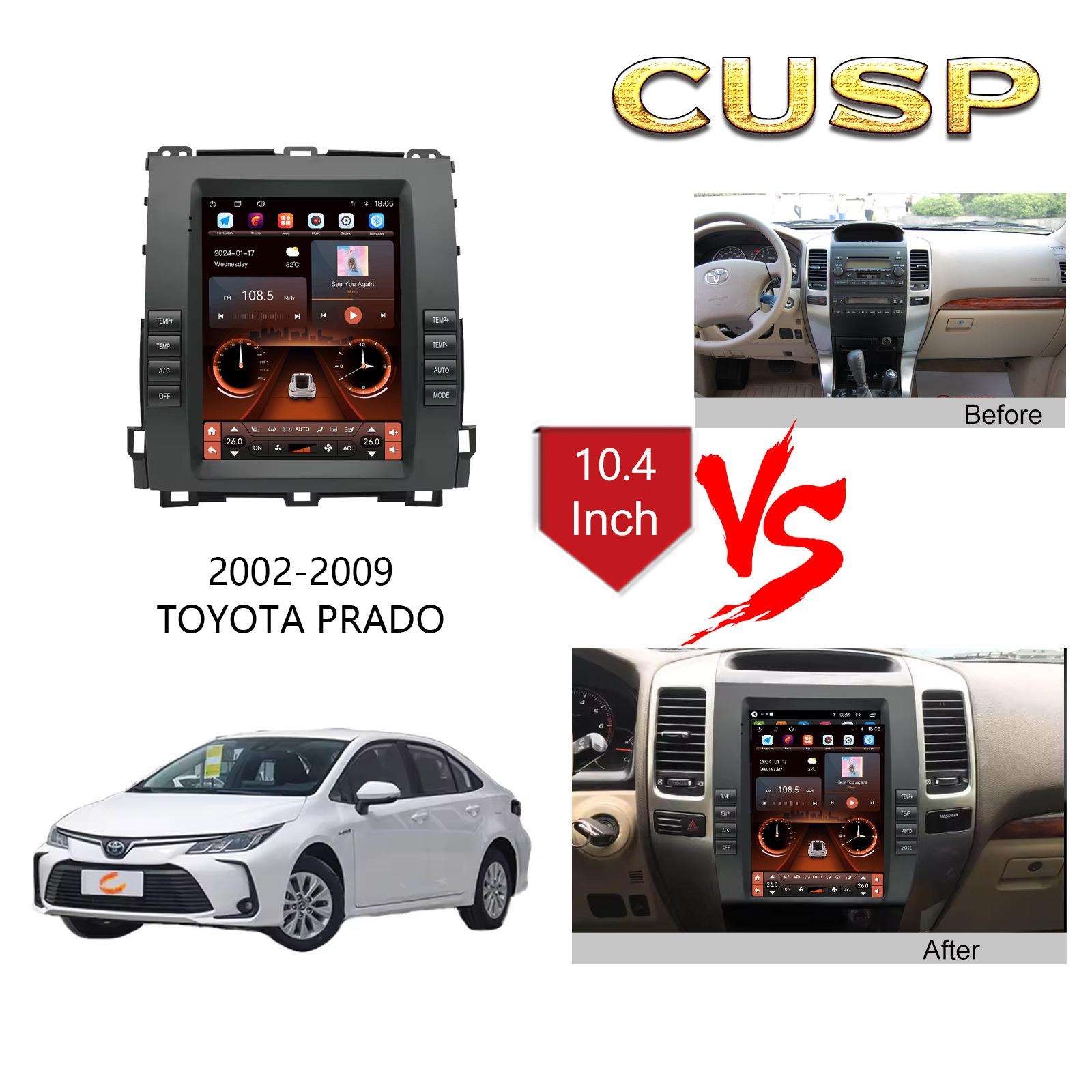 适用02霸道按键车载播放器无线Carplay安卓导航竖屏面框面板