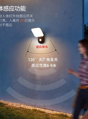 中山灯具led壁灯户外防水庭院简阳台楼梯H040过道门约口人感应体