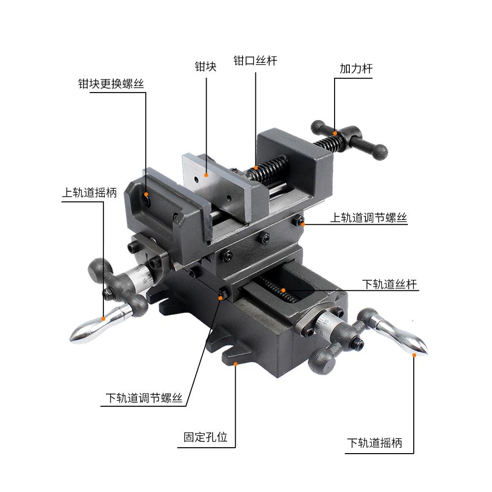 3YV5台4TF1十字平口钳双移钳动台钻钳铣床重型向台虎夹具无品牌/