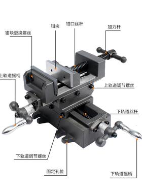 3YV5台4TF1十字平口钳双移钳动台钻钳铣床重型向台虎夹具无品牌/