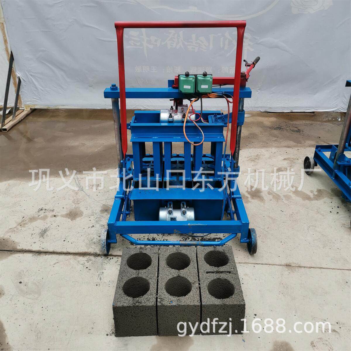 移动打400*200*200圆孔空心砖机水泥制砖机混凝土压砖机可换模具
