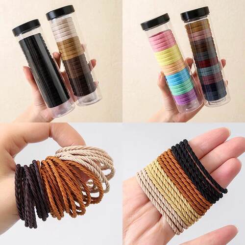 2024 New High-Elasticity Canned Hair Ties, Durable Striped H