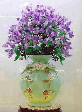 轻奢天然紫水晶招财树摇钱树家居客厅玄关酒柜店铺开业乔迁发财树