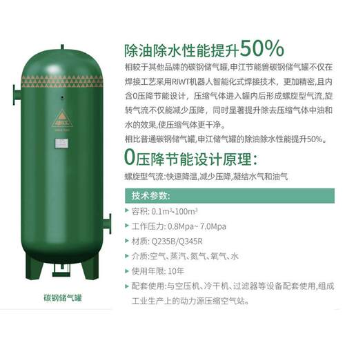 牌压碳储气碳钢储气罐空压钢机气罐缓冲罐力容器真空气泵储储气桶