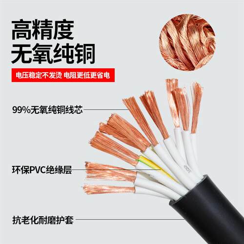 国标RVV护套线12芯~40芯纯铜电线家用柔软电缆线多芯控制线电源线