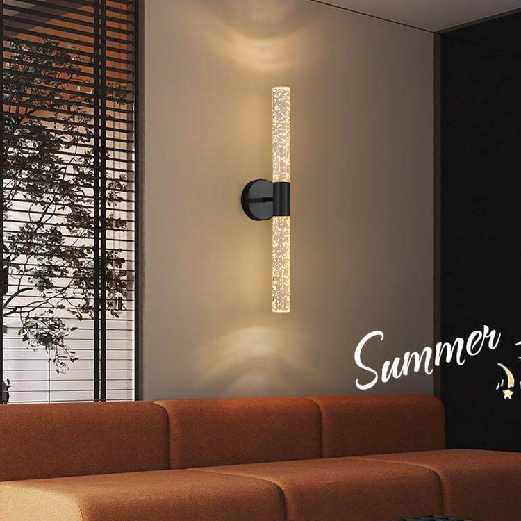 高端极简壁灯卧室床头灯现代轻奢客厅背景墙走廊气泡长条室内壁灯
