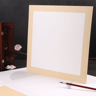 木辛斋加厚宣纸国画卡纸 毛笔书法专用纸半生熟水彩画软卡圆形生