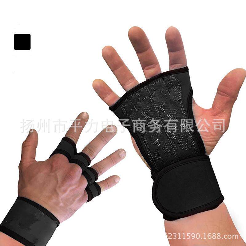 舒适皮革防止滑落硅胶骑行手套健身手套举重手套半指带护腕手套