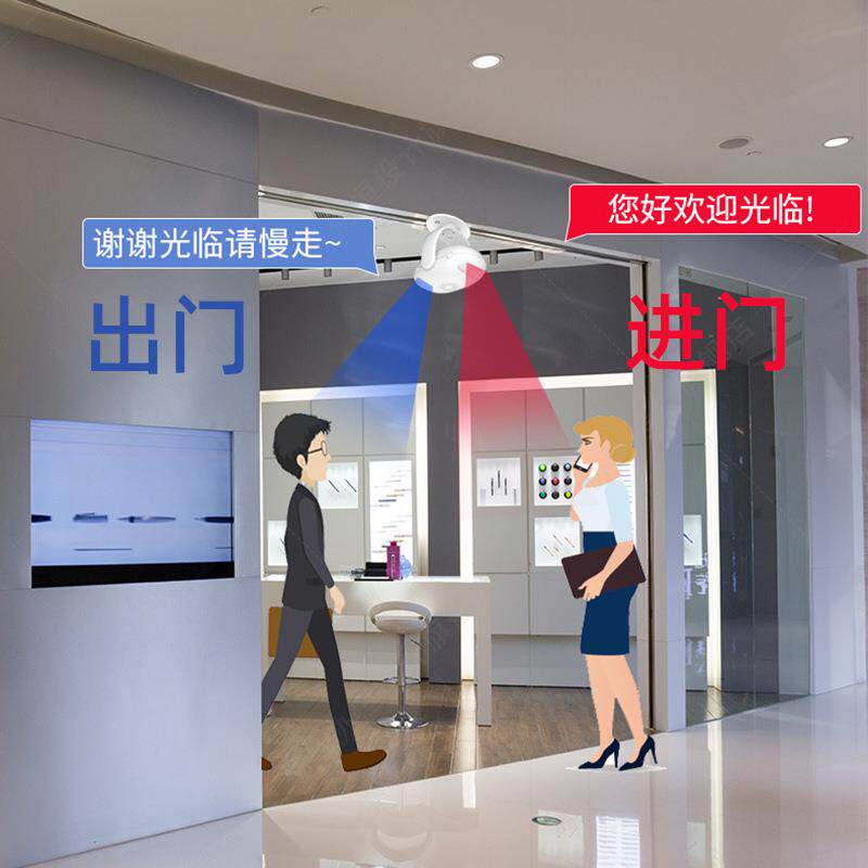 门铃感应欢迎光临双向语音迎宾器店铺播报超市门口进出提示器商用