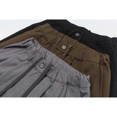 Planetmusic黑色西裤垂坠感痞帅高级感美式vibe风休闲长裤男0294