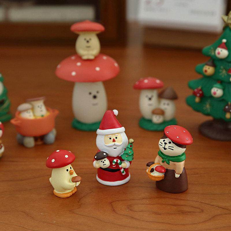 小日子不翻篇 蘑菇森林耶诞氛围小摆件 可爱治愈猫咪桌面装饰礼,家居饰品,装饰摆件,淘宝优惠券,粉丝福利购,淘宝优惠卷