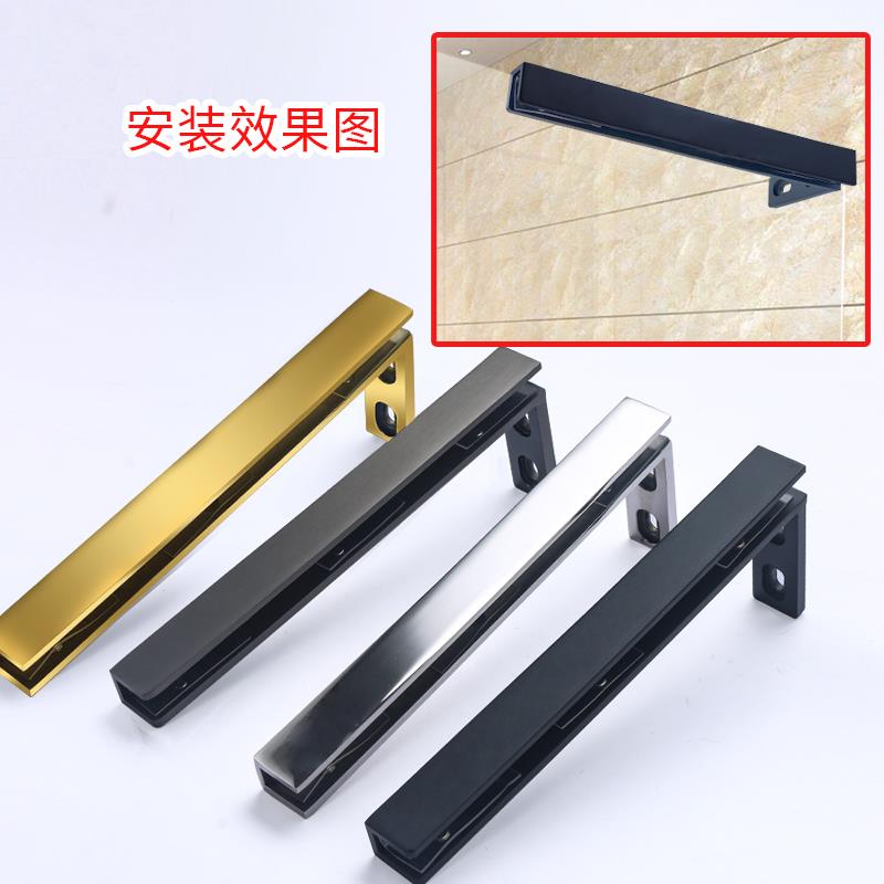 0A无边框淋浴房玻璃门七字拉扞不锈钢浴室隔断固定卡玻璃支撑杆配