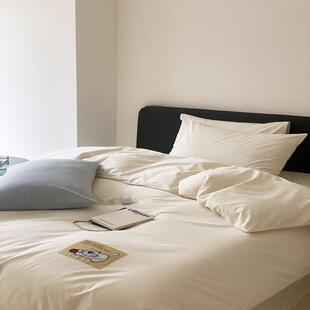 韩风40支全棉水洗棉织标被套床单四季 可用纯棉床品用品学生宿舍