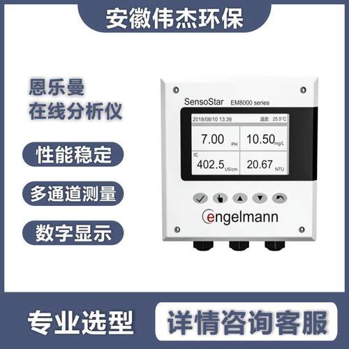 恩乐曼水质在线分析仪表多通道智能分析仪传感器测量PH余氯浊度仪