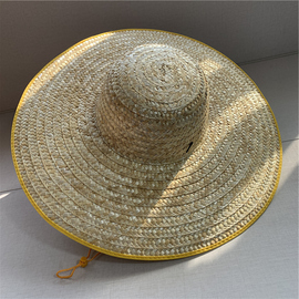大沿麦秆草帽男女夏季户外农用防晒遮阳帽，钓鱼帽出游度假太阳帽子