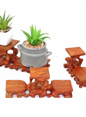 红木花梨木根雕奇玉石头底座 翡翠摆件花瓶茶杯紫砂壶实木底座