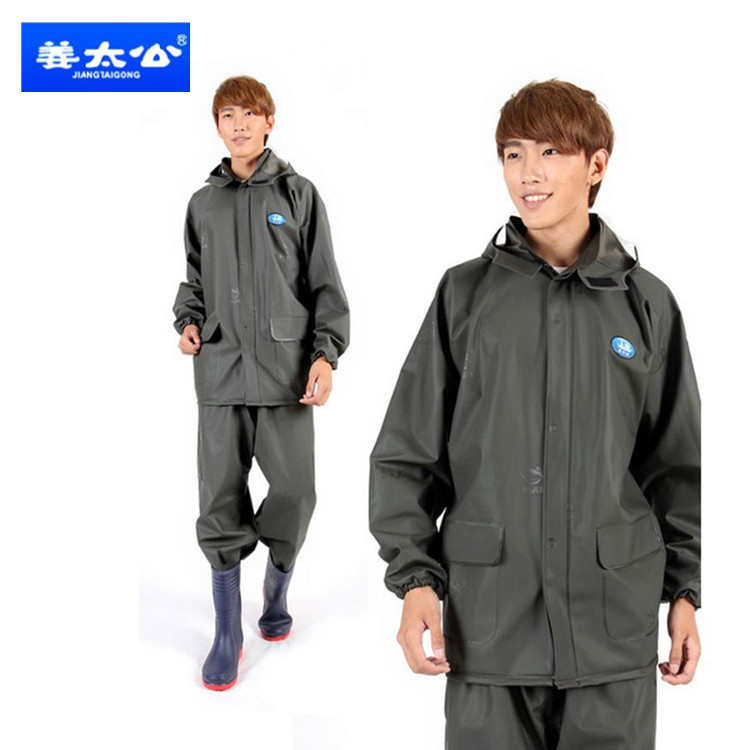 姜太公雨衣雨裤套装 加厚分体雨衣男女骑行劳保防水摩托雨衣透气