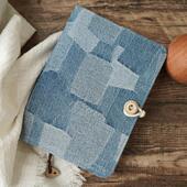 牛仔覆古彷拼布艺面文艺A5A6活页线装 本手账本子手工随身记事本