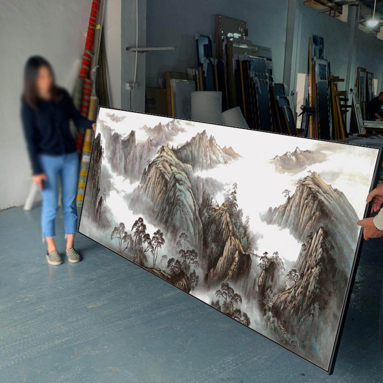 中式靠山图客厅装饰沙发背景墙壁画 画办公室字画 画山水国风画