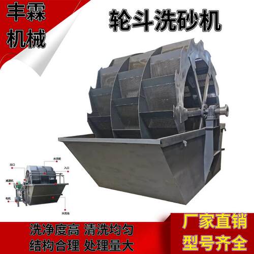 轮斗式洗砂机全自动水洗砂处理设备水轮式泥土砂石分离设备