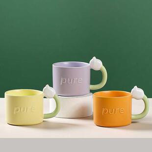伴手礼陶瓷杯厂家批发水杯 高颜值马克杯铃兰花陶瓷杯创意水杯新品