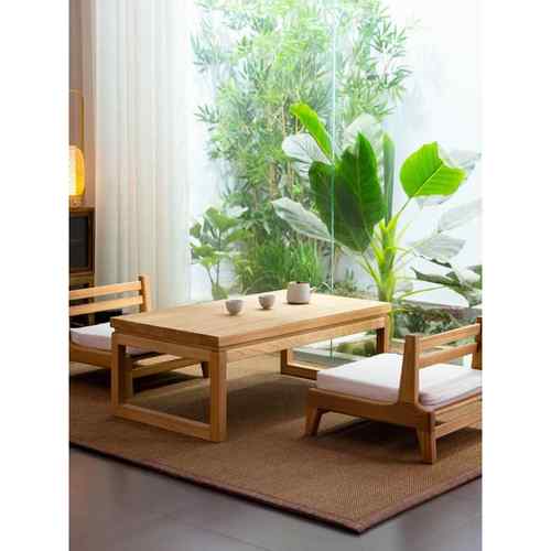 正品朴老榆木小飘窗桌实榻榻米茶几禅意桌地台矮桌炕木桌阳台乐茶