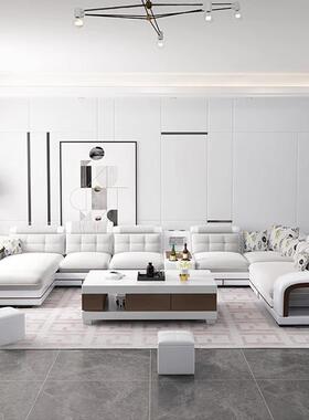 布沙发艺客厅合简约现沙代大小MDF户型贵妃乳胶可拆洗科组技布发