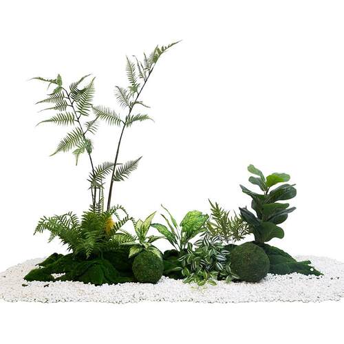 楼梯下造景假绿植装饰彷真室内玄关景观植物造景假树彷真树组合