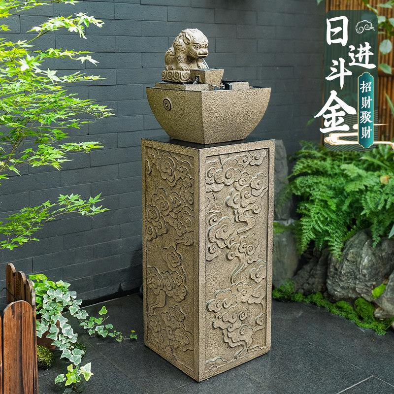 祥云柱展示柱彷石柱墩子客厅玄关盆景架底座花盆立柱室外落地摆件