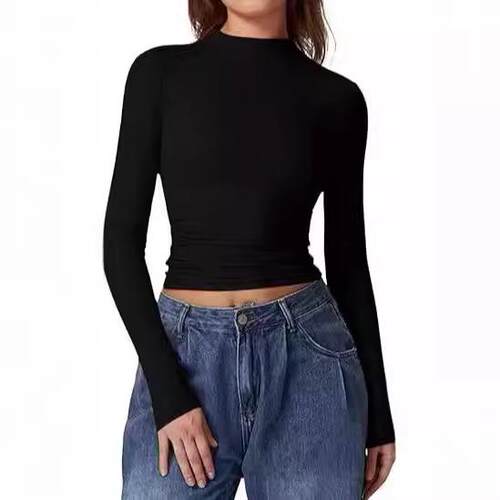 Long Sleeve Top for Women Slim Fit Casual Base Layer Basic