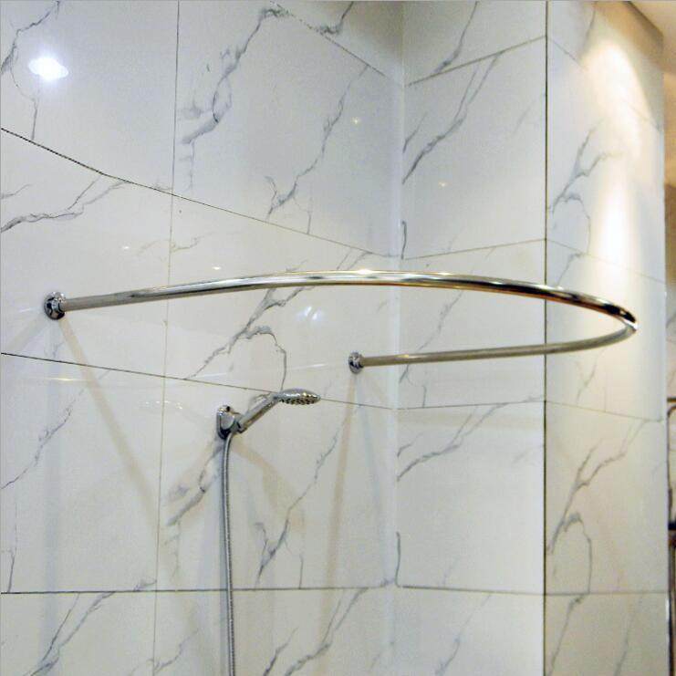 打孔款U形弧形浴帘杆加厚304不锈钢升级免打孔浴室杆圆U,家装主材,晾杆,淘宝优惠券,粉丝福利购,淘宝优惠卷