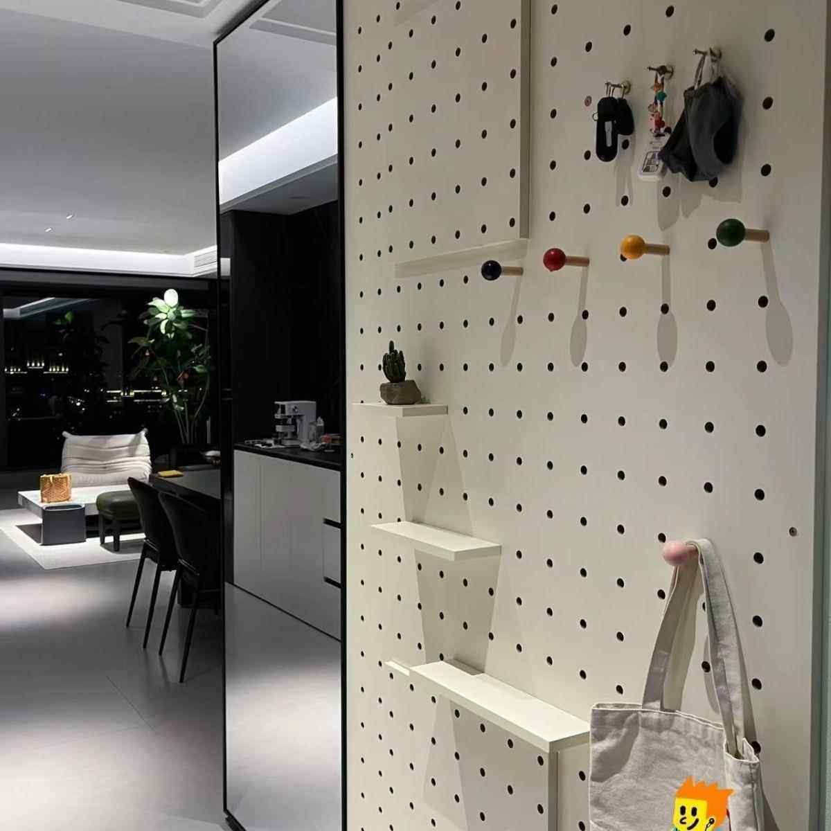 实木洞上洞板全一体墙身置物收纳架卧室F98955SJ客厅玄镜关隔板墙