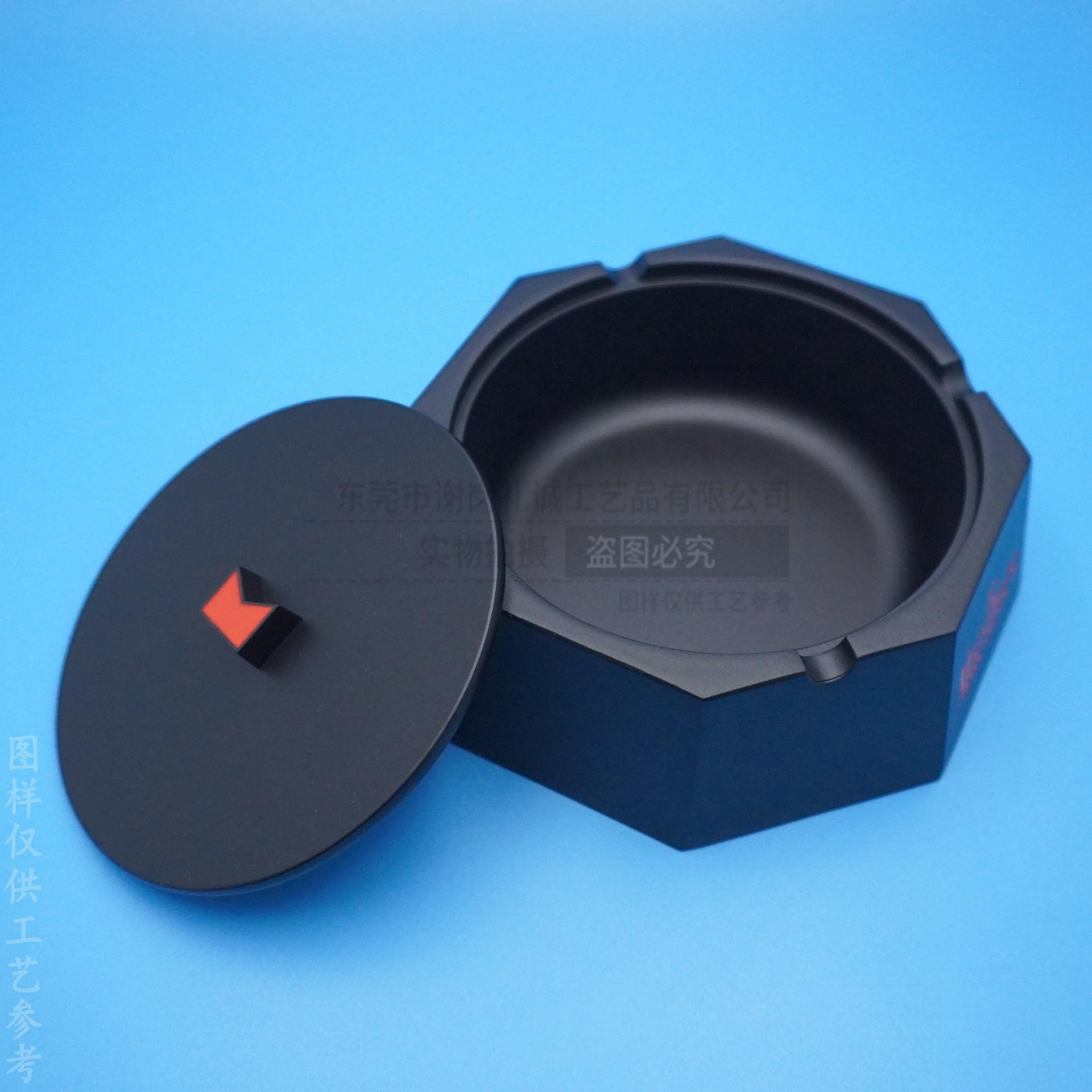 创意六边形金属烟YHG12025灰磨砂黑灰烤漆ogo带盖设计锌合缸l金工