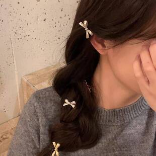 甜酷蝴蝶结金属小号发夹女侧边耳夹前额无痕刘海碎发夹子发卡发饰