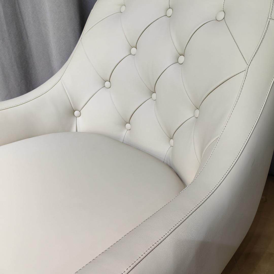 单人轻奢意式沙发椅家用客厅接待简约现代懒人沙发旋转皮艺休闲椅