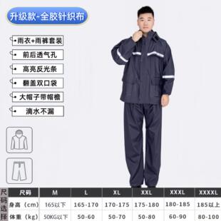 全身防暴雨成人电动车外卖分体骑行摩托车防水女雨裤 雨衣男款 套装