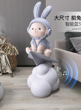 沙大型兔子客厅落地yc19022摆件电柜发旁家居公饰视品音响仔搬家