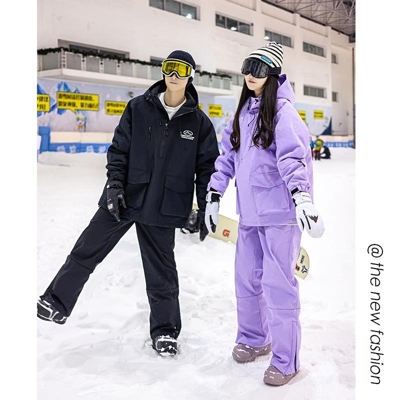 跑量冬装单双板滑雪服男女衣裤套装户外服加棉加厚防风防登山