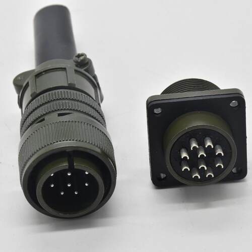 防水连接器MS3106A18-1P公直头配套MS3102A18-1S方形母座航空插头