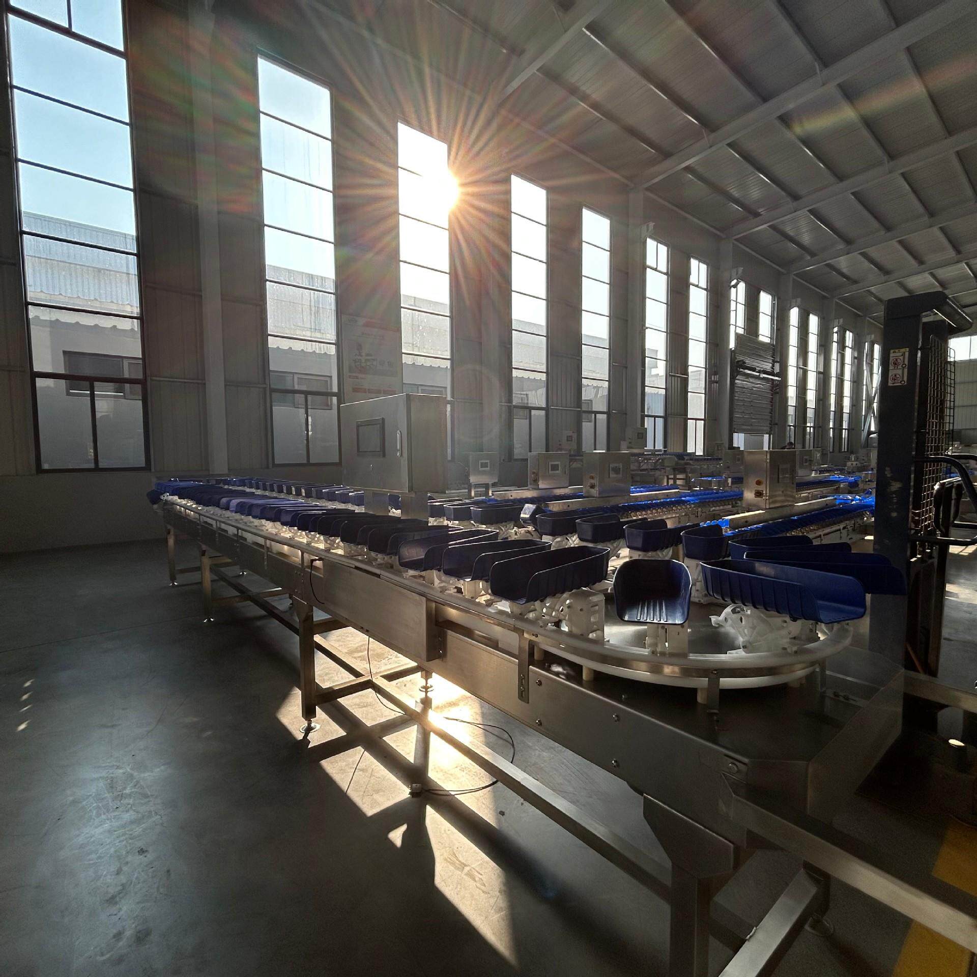 智能动态检重鸡爪料盒分选机 鸡腿鸭翅禽类加工食品级料盒分拣机