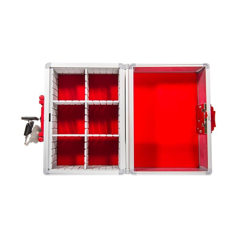 公章盒子便携式铝合金手提带密码锁多格能财务装印鉴章印章收纳盒