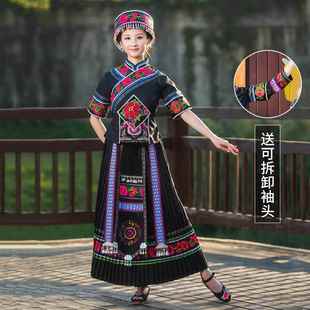 瑶族土族表演服舞家蹈 女成套人云南苗族演出服装 正品 少数民族服装