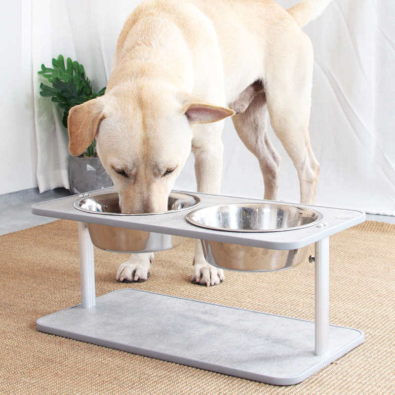 可调节高度狗碗架大狗大型犬狗食盆饭碗不锈钢饭盆狗狗水盆金毛