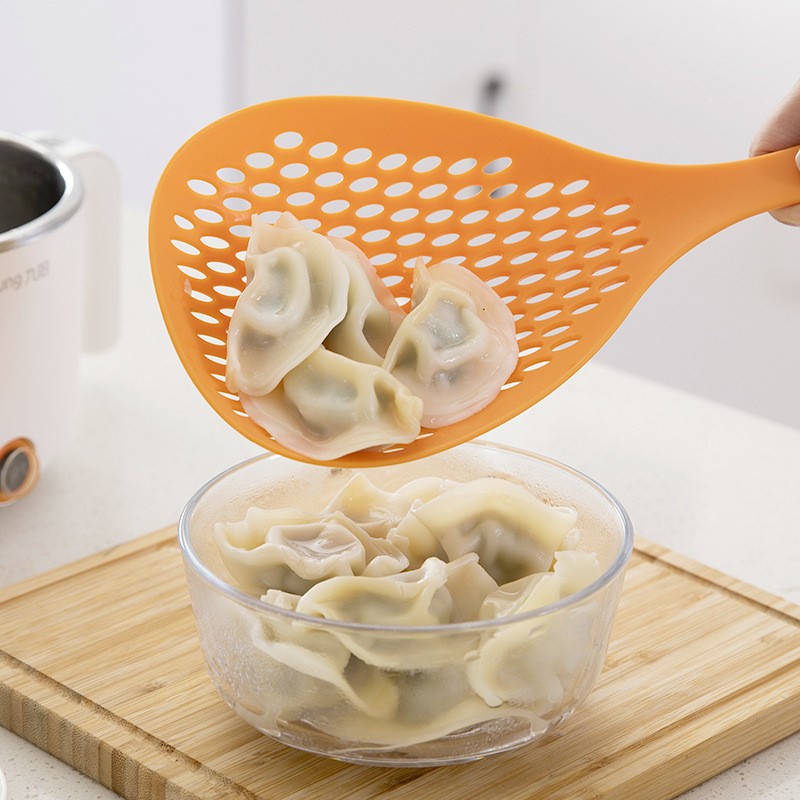 家用大漏勺厨房尼龙焯水捞面勺非硅胶过滤勺商用捞饺子烹饪捞勺子