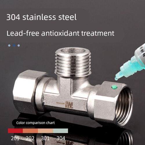 304不锈钢4分三通分一进二出分流器水管角阀分水器内外接头
