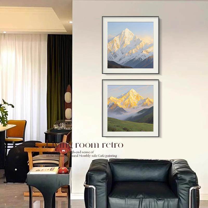 日照金山轻奢大气客厅背景墙装饰画高级感餐厅卧室玄关餐边柜挂画,家居饰品,现代装饰画,淘宝优惠券,粉丝福利购,淘宝优惠卷