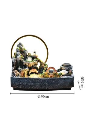 正品假山流水生财摆水件池鱼循乔环造景客厅办公室招财风水轮开业