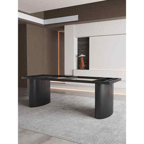 大板桌腿支架奢石岩板桌脚办公餐桌架茶桌茶几底座不锈钢铁艺定制