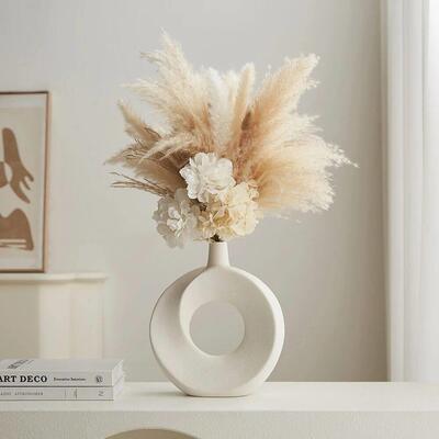 Nordic Style Ceramic Donut Vase Modern Home Decoration Eleg